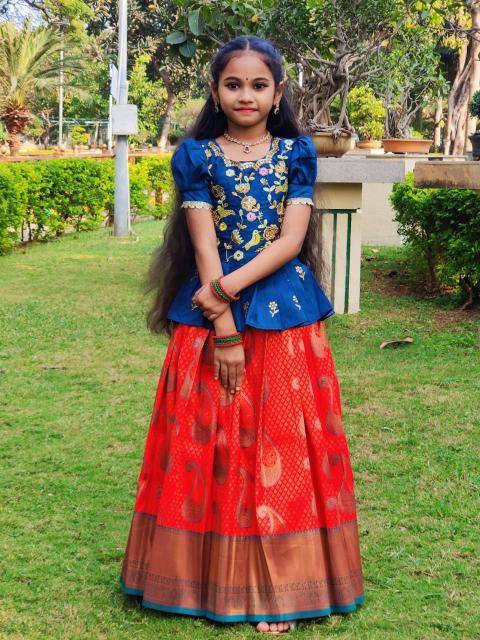 kids lehenga heavy silk Kids designer wear suppliers
